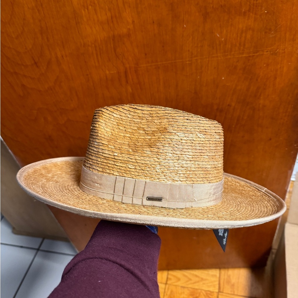 BRIXTON STRAW FEDORA. LARGE.